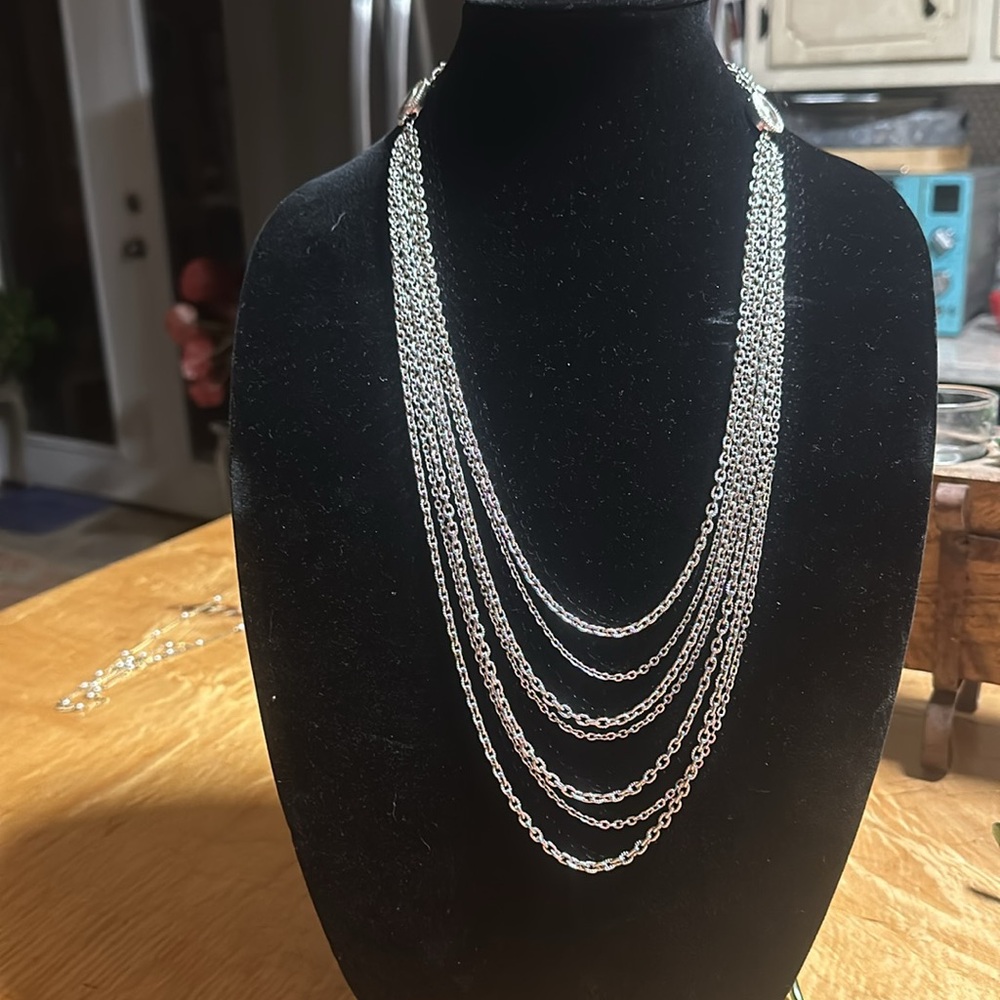 Avon Silver Tone Versatile Multi Strand Necklace … - image 2